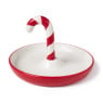 Serveerschaal candy cane - wit/rood - ø20x13 cm