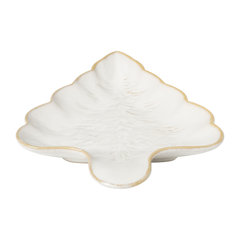 Schaaltje kerstboom - wit - ø19x13.5 cm 