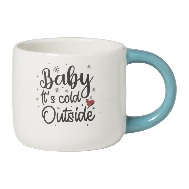 Mok It's Cold Outside - blauw - 12.5x14.7x10.3 cm