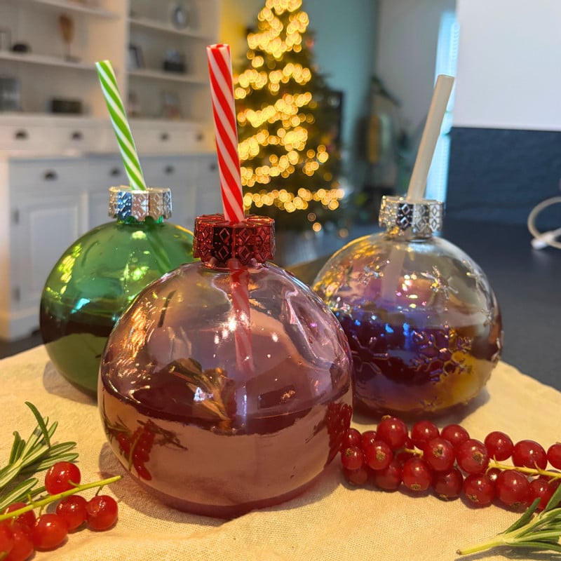 Drinkbeker kerstbal - diverse varianten
