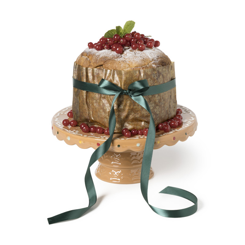 Taartplateau kerst - bruin - ø26x11 cm