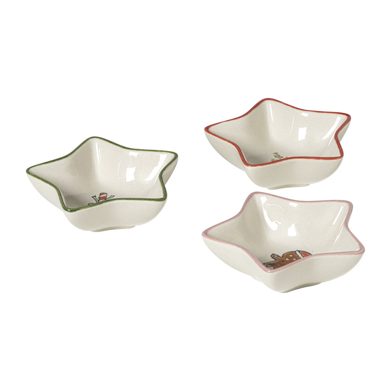 Schaaltje candy cane - wit/groen - ø8.5x3 cm