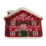 Schaaltje kersthuisje - rood - 10x12x1.5 cm
