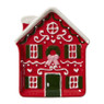 Schaaltje kersthuisje - rood - 10x12x1.5 cm