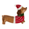 Schaaltje teckel kerstmuts - rood - 9.5x5.5x1.5 cm