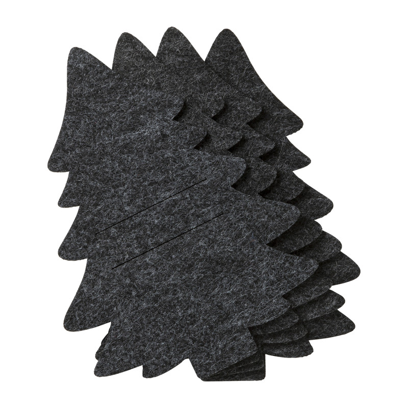 Bestekzakje kerstboom - grijs - set van 4
