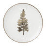 Dinerbord met gouden kerstboom - wit - ø26 cm 