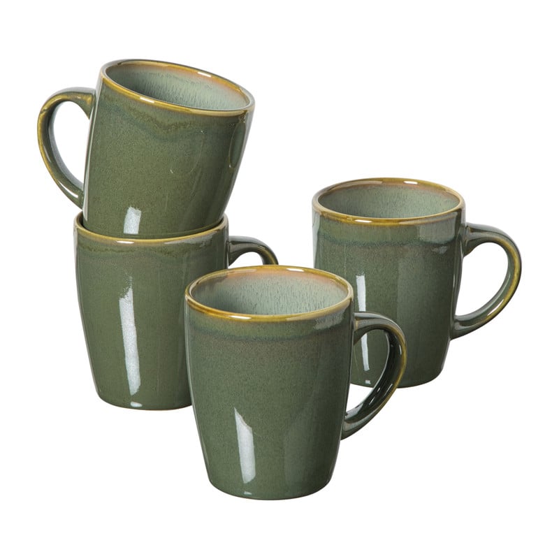Serviesset reactive glaze - groen - 16-delig