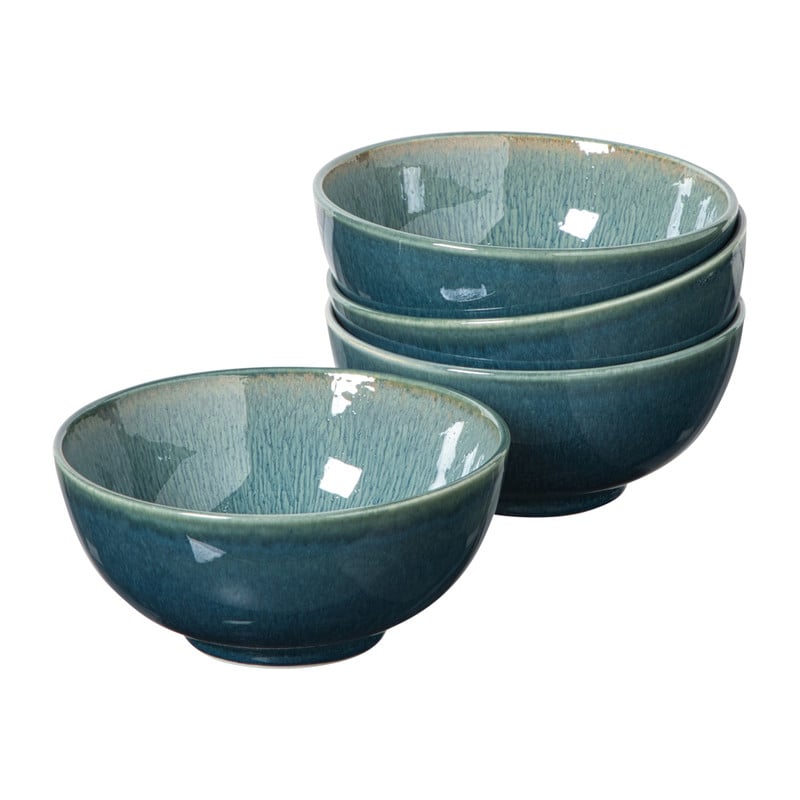 Serviesset reactive glaze - blauw - 16-delig