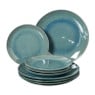 Serviesset reactive glaze - blauw - 16-delig