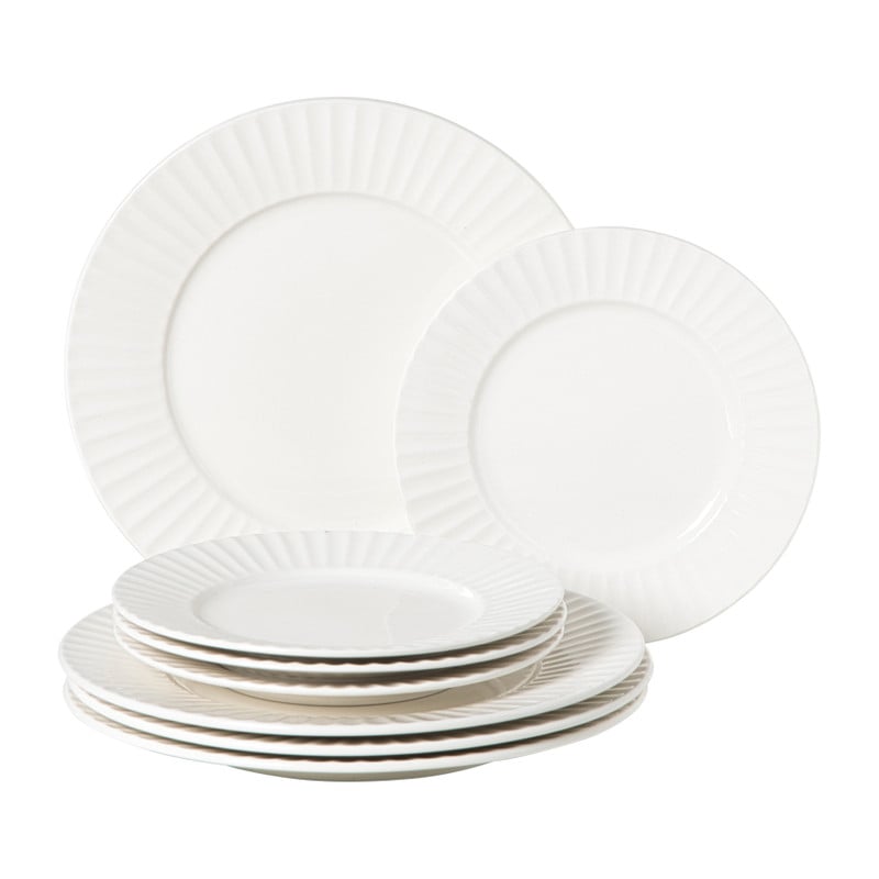 Serviesset streep - wit - 16-delig