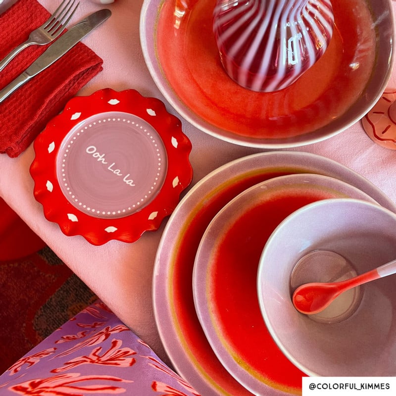 Ontbijtbord Roots - rood/paars - ø22x2.5 cm