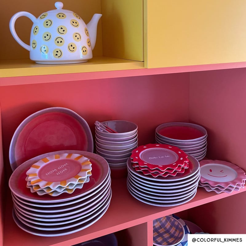 Ontbijtbord Roots - rood/paars - ø22x2.5 cm