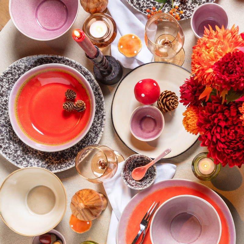 Diep bord Roots - rood/paars - ø20x5.4 cm