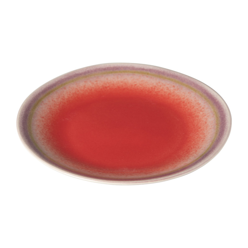 Gebaksbordje Roots - rood/paars - ø18x2.2 cm