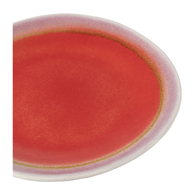 Gebaksbordje Roots - rood/paars - ø18x2.2 cm