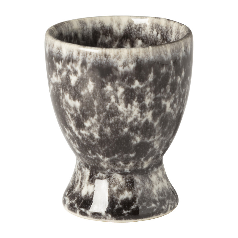 Eierdopje Roots - zwart/wit - ø5x5.9 cm