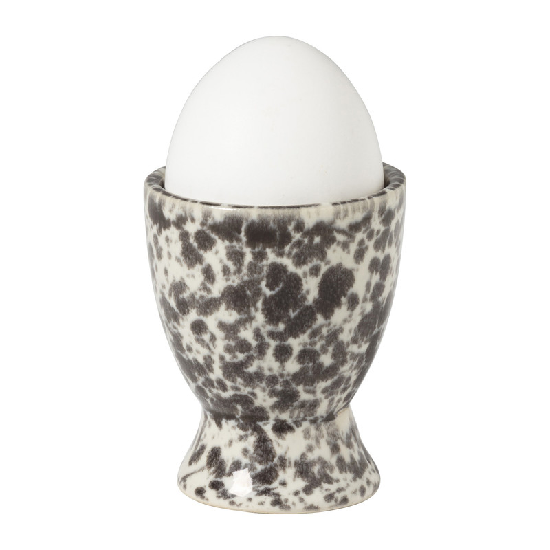 Eierdopje Roots - zwart/wit - ø5x5.9 cm