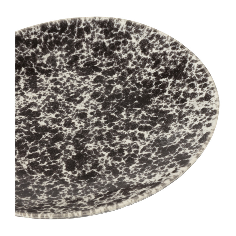 Gebaksbordje Roots - zwart/wit - ø18x2.2 cm