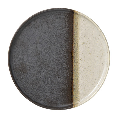 Ontbijtbord cortado - beige/zwart - ø20x1.5 cm