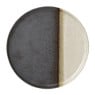 Ontbijtbord cortado - beige/zwart - ø20x1.5 cm
