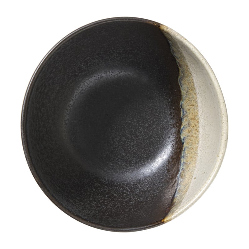 Schaaltje cortado groot - beige/zwart - ø15x6 cm