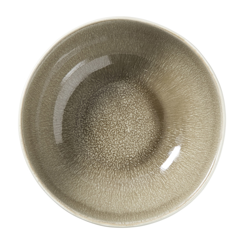 Schaal kaori - wit/bruin - ø16.8x7 cm