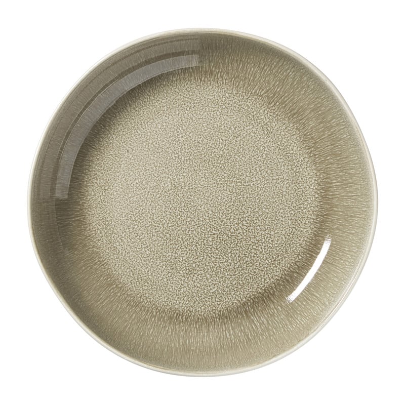 Diep bord kaori - wit/bruin - ø22x4 cm