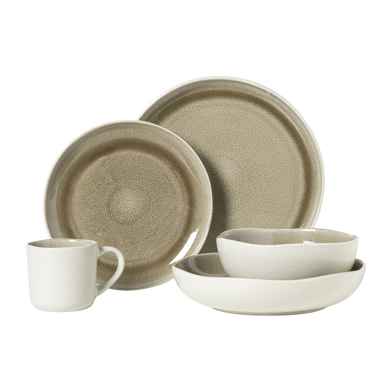 Dinerbord kaori - wit/bruin - ø27x3 cm