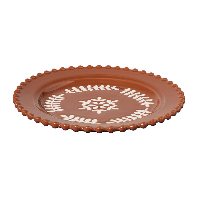 Bordje met bolletjesrand - ø21.7x2.5 cm - diverse varianten