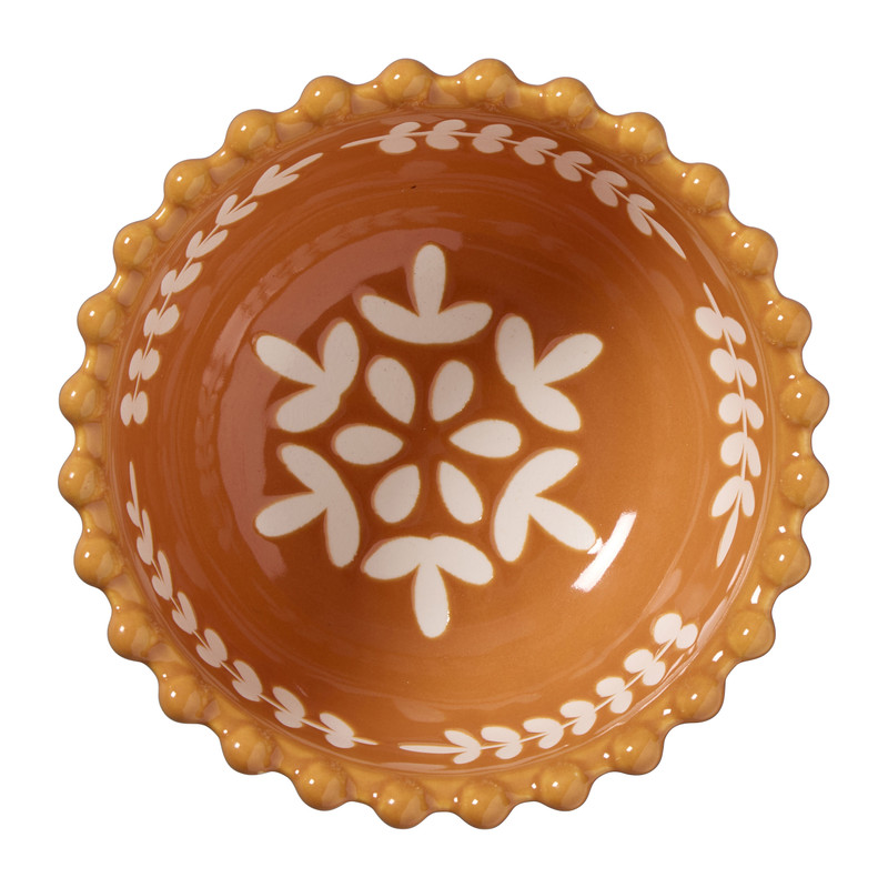 Schaaltje met bolletjesrand - ø12.2x6.3 cm - diverse varianten