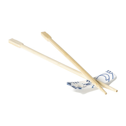 Eetstokjeshouder Mico kat - blauw/wit - 1.5x6x1.2 cm