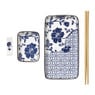 Sushi set - blauw/wit - 4-delig