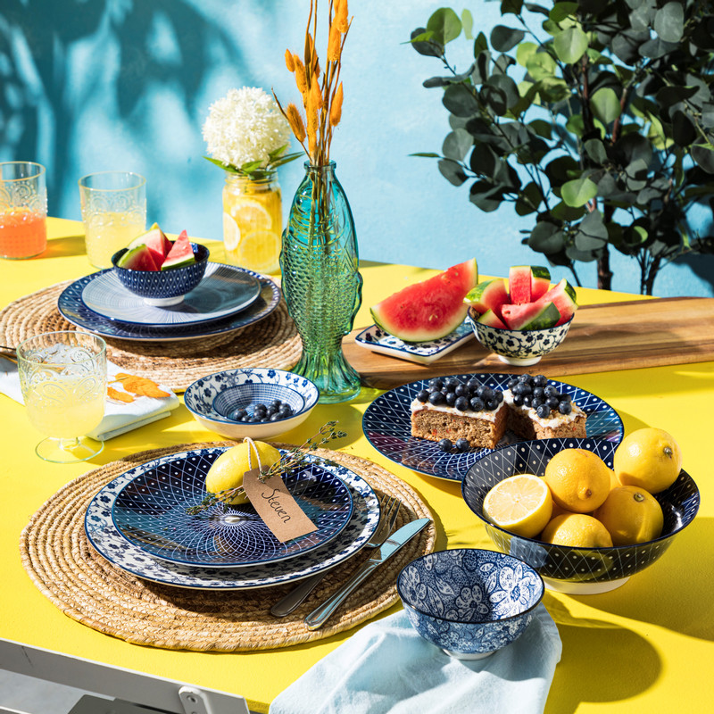 Dinerbord blue print - diverse varianten - ø26 cm