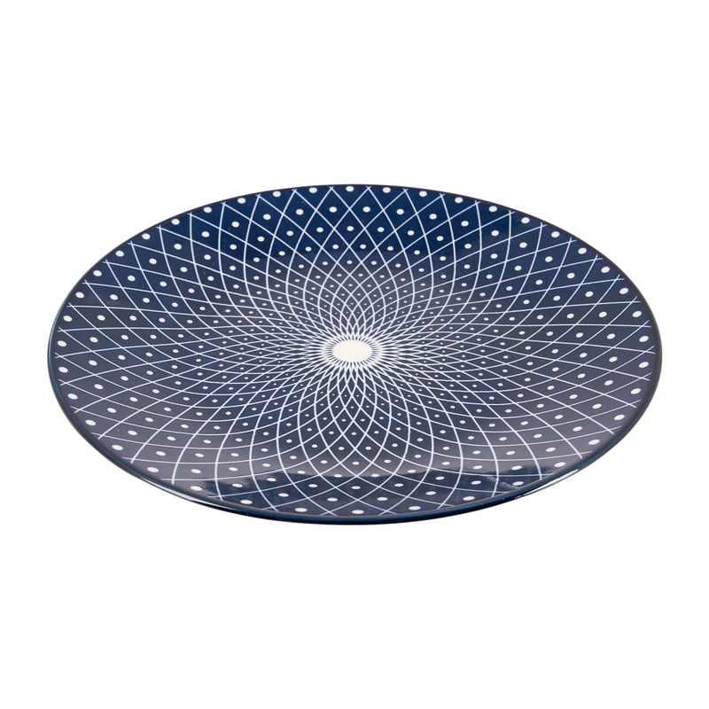 Ontbijtbord blue print - diamonds - ⌀21 cm