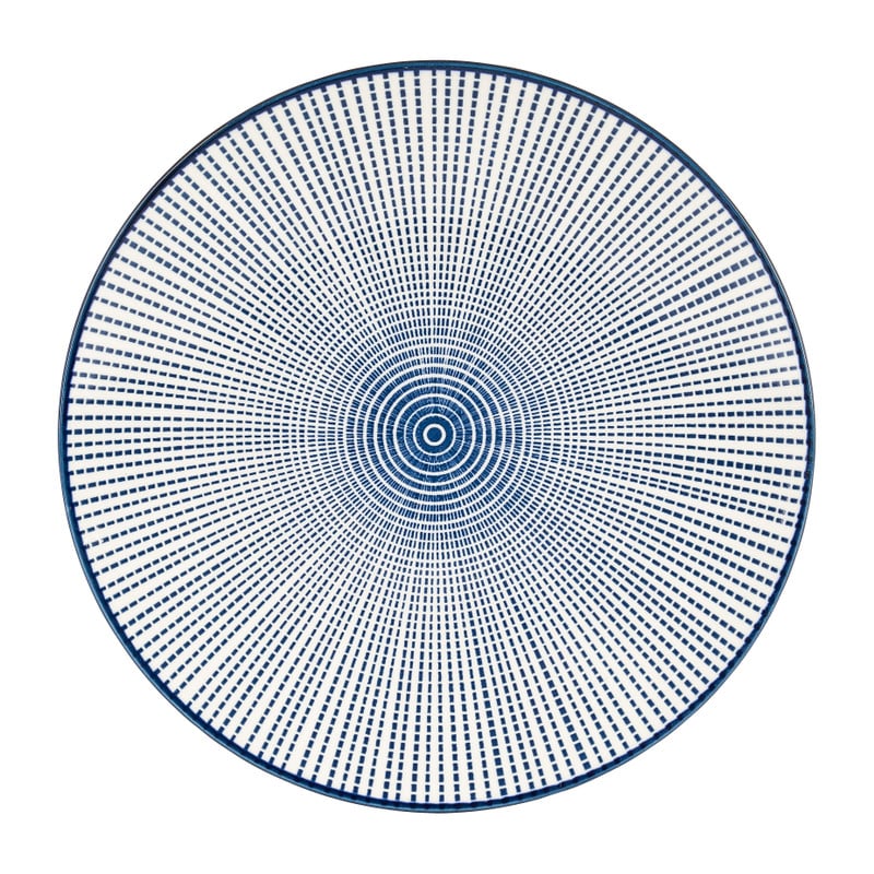 Ontbijtbord blue print - stripes - 21 cm
