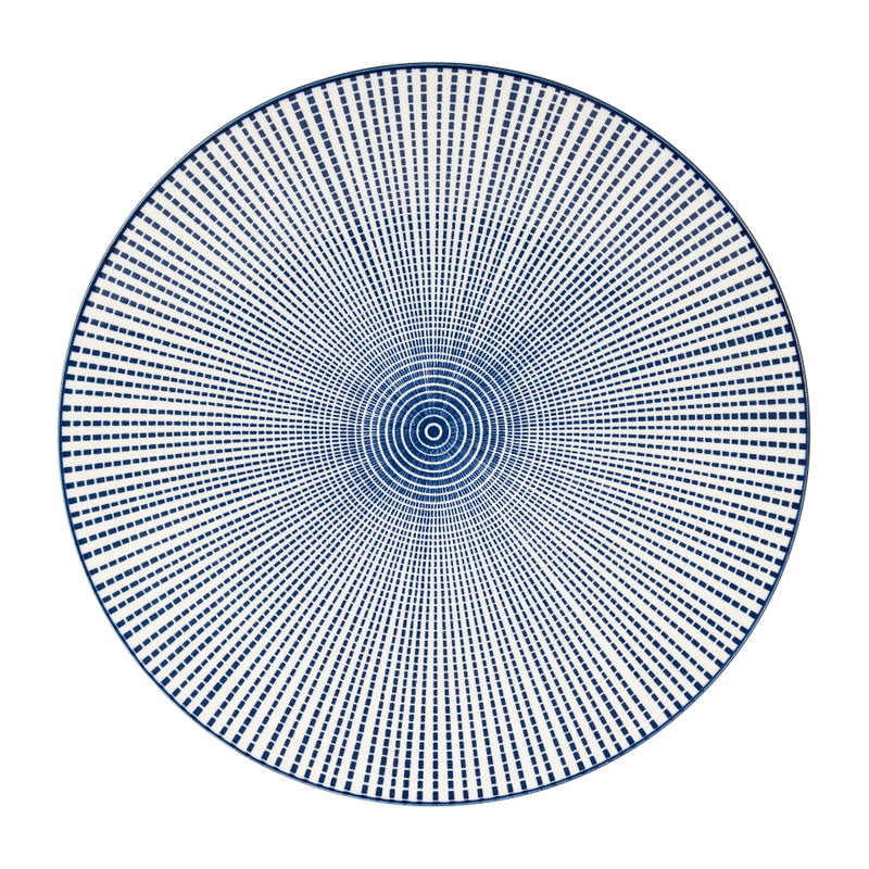 Dinerbord blue print - stripes - 26 cm