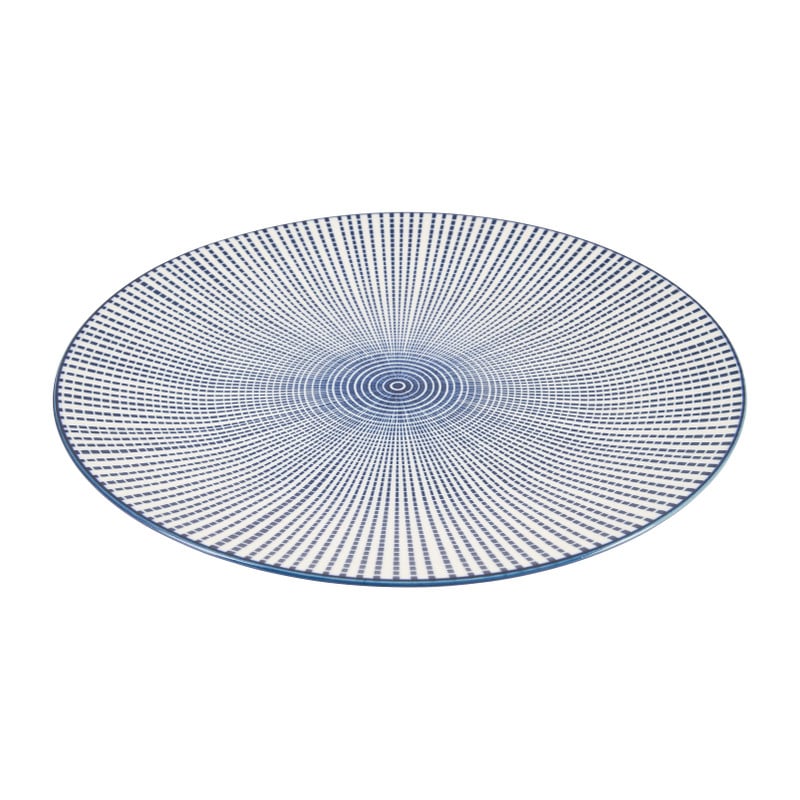 Dinerbord blue print - stripes - ⌀26 cm