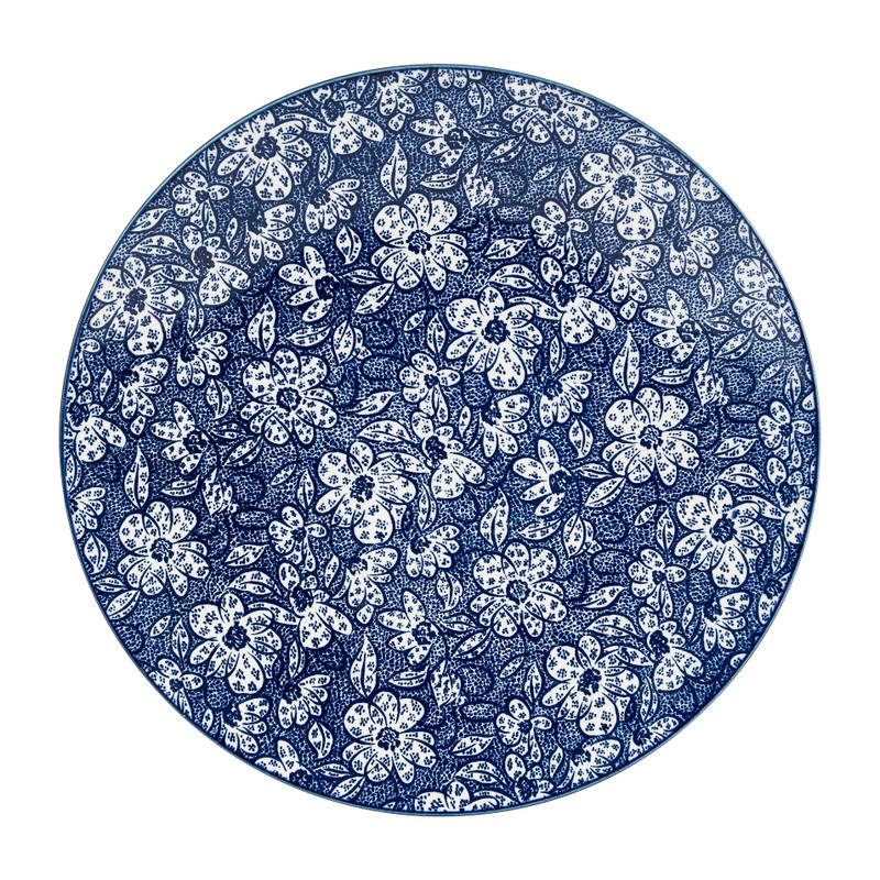 Dinerbord blue print - botanic - 26 cm