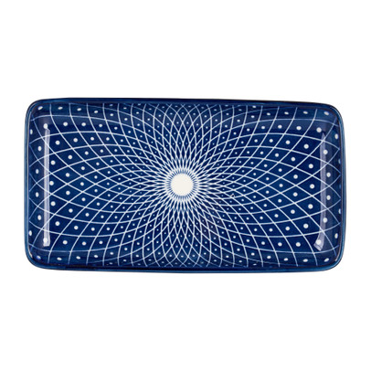 Bord blue print - diamonds - 20x11 cm 