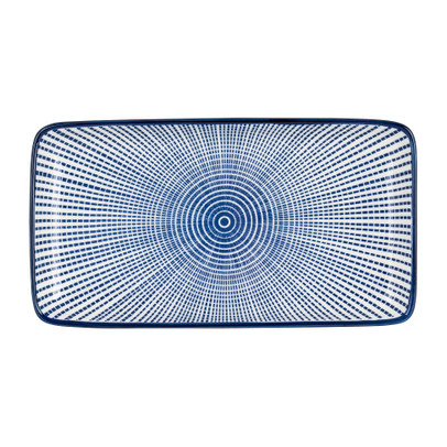 Bord blue print - stripes - 20x11 cm 