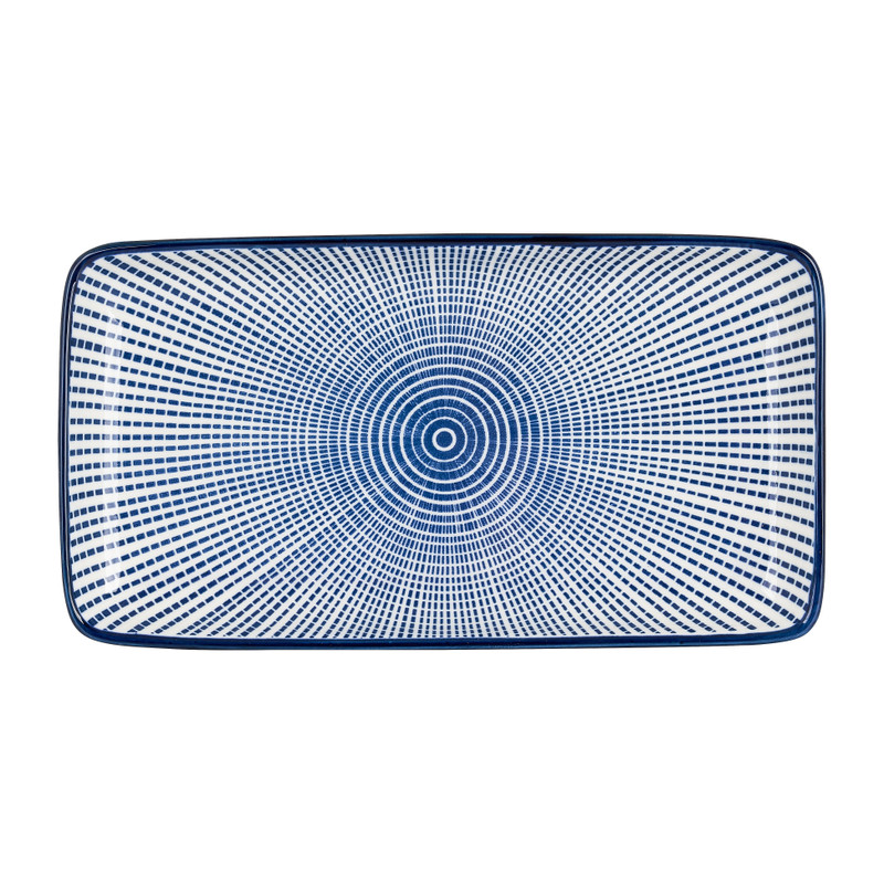 Bord blue print - stripes - 20x11 cm