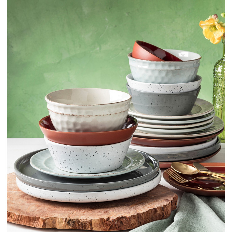 Dinerbord confetti - wit - ø26 cm 