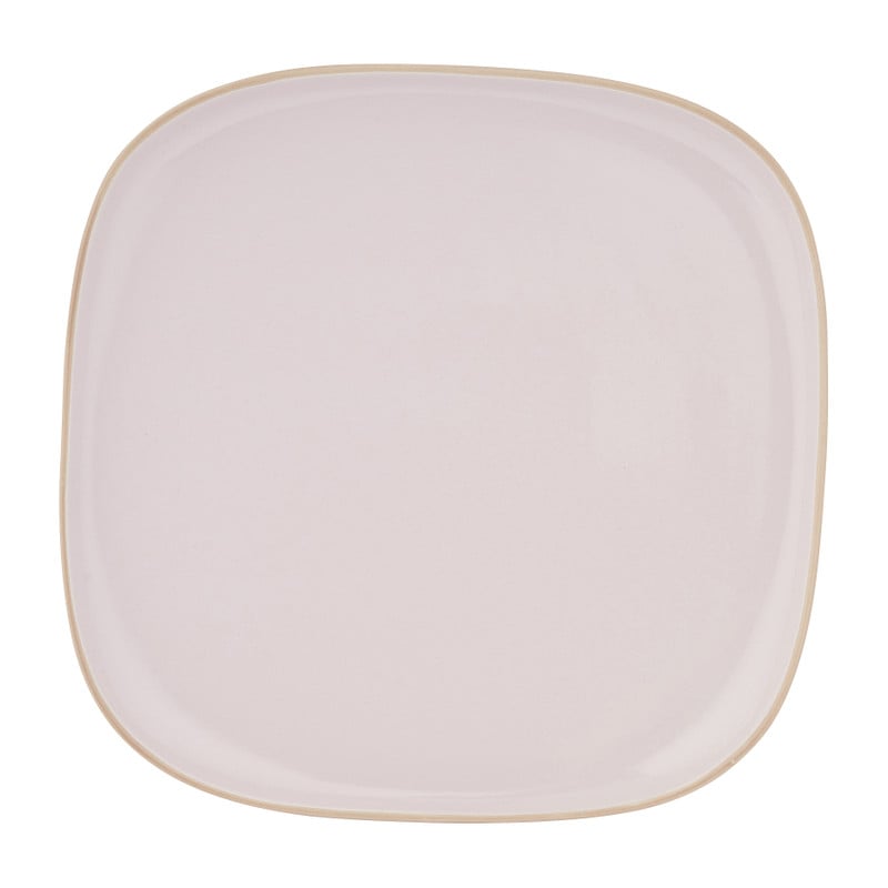 Bord organic - vierkant - roze - 25,5 cm 