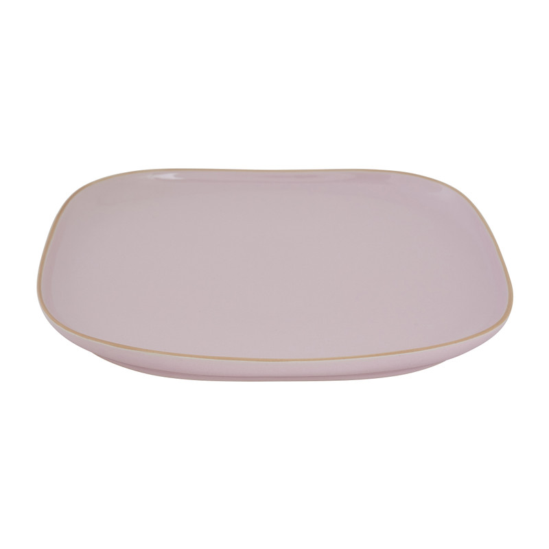 Bord organic - vierkant - roze - 25,5 cm 