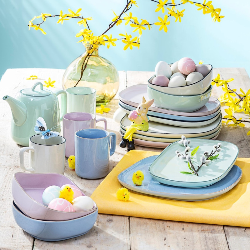 Bord organic - vierkant - roze - 25,5 cm 