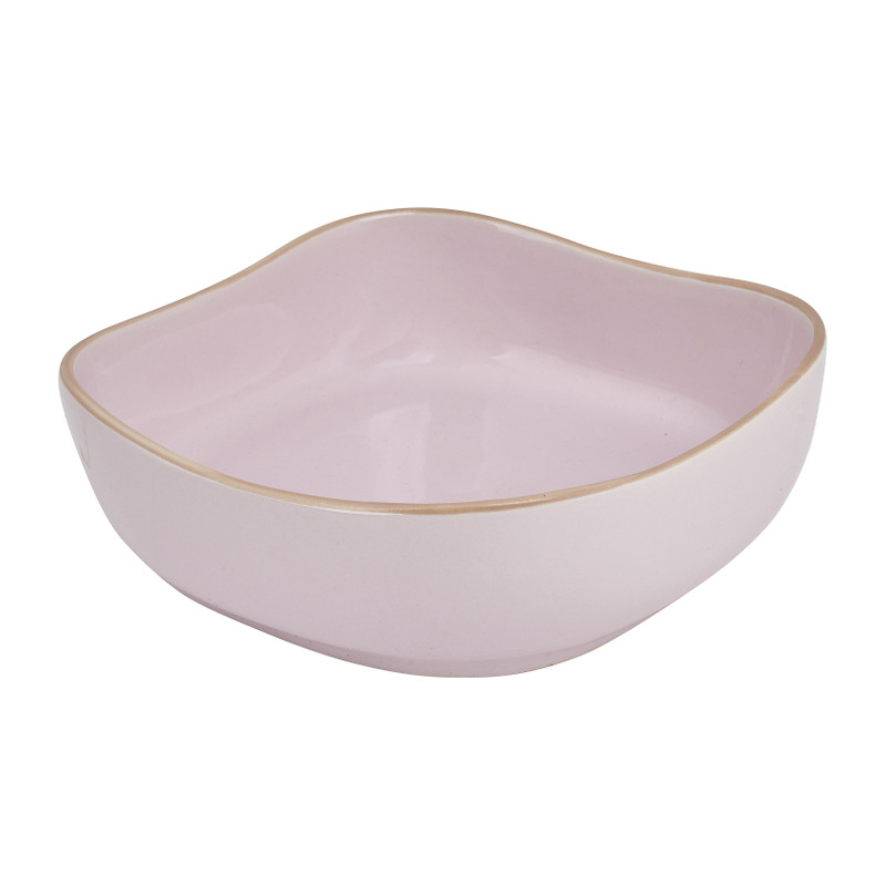 Kom organic vierkant - roze - 15 cm