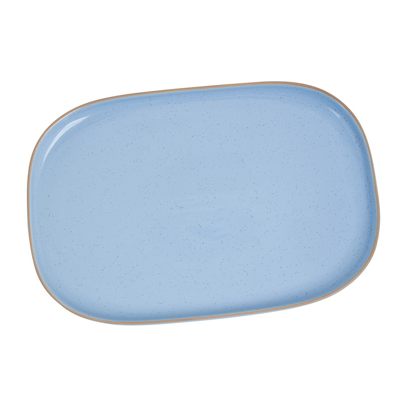 Bord organic - rechthoekig -  blauw - 26,5x18 cm