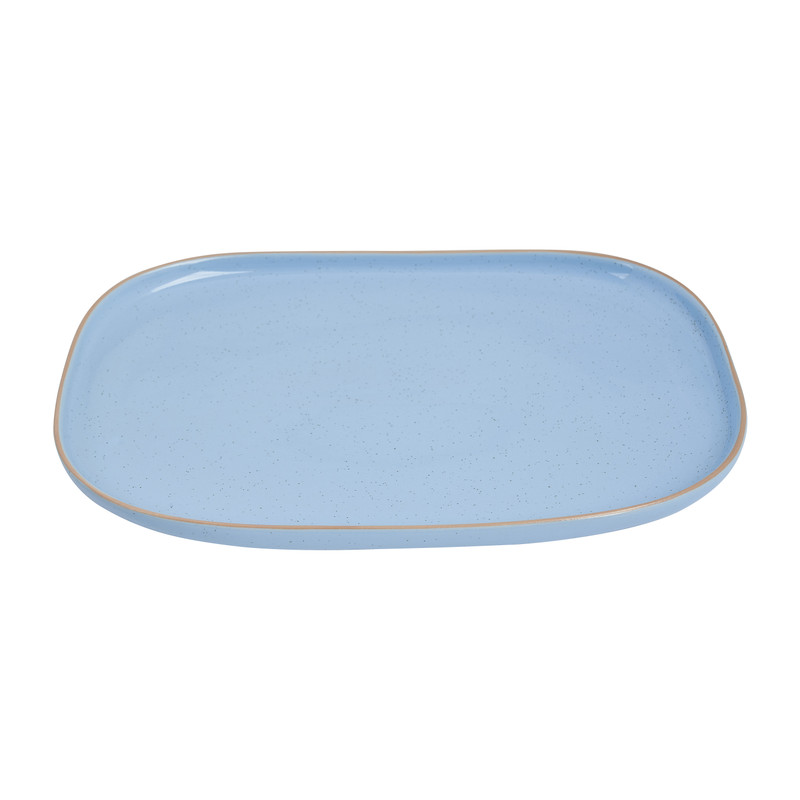 Bord organic - rechthoekig -  blauw - 26,5x18 cm