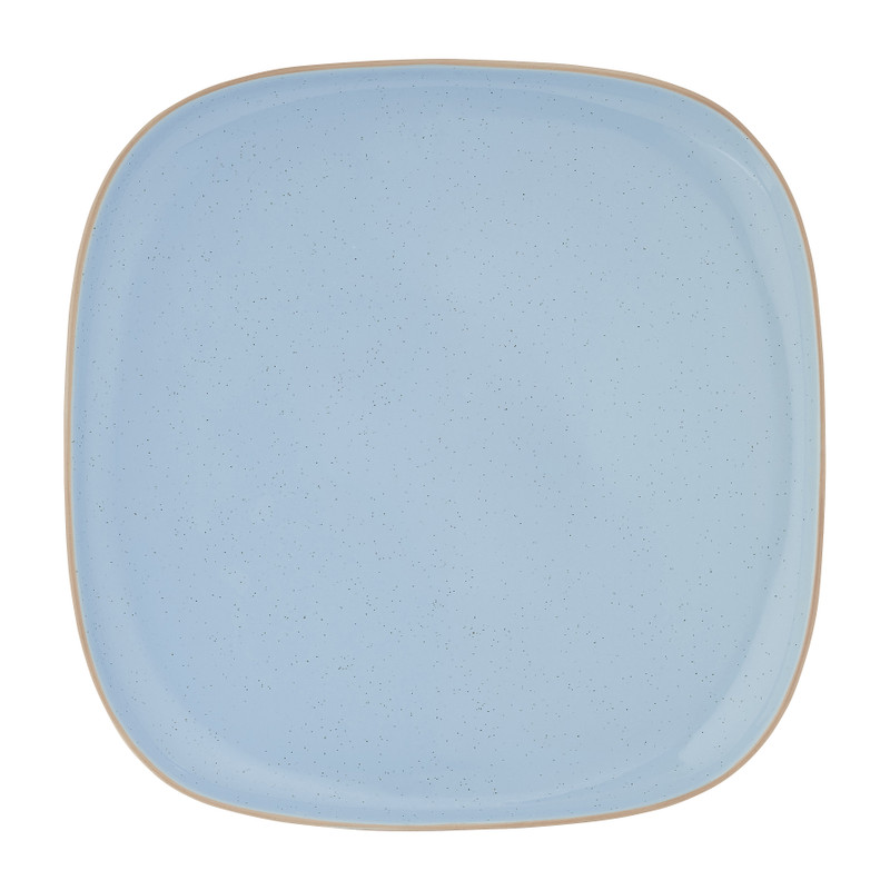 Bord organic - vierkant - blauw - 25,5 cm 